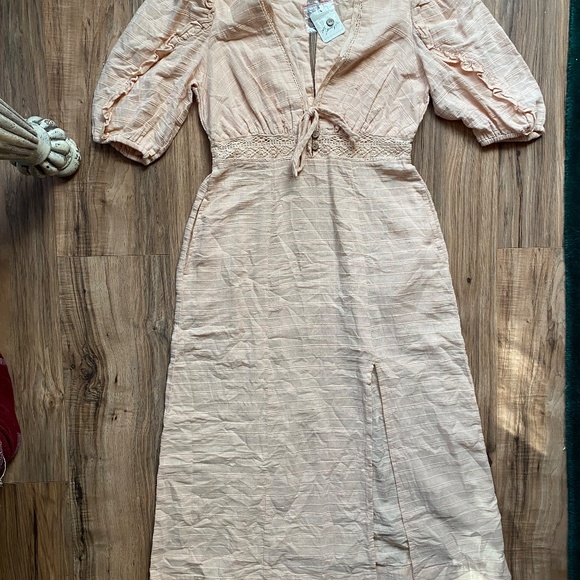 NWT Free People 100% Cotton Maxi Slit Dress - Picture 11 of 12